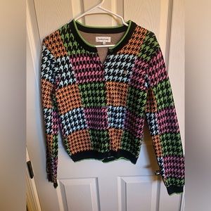 TEDDY FRESH Houndstooth button down Patchwork Cardigan